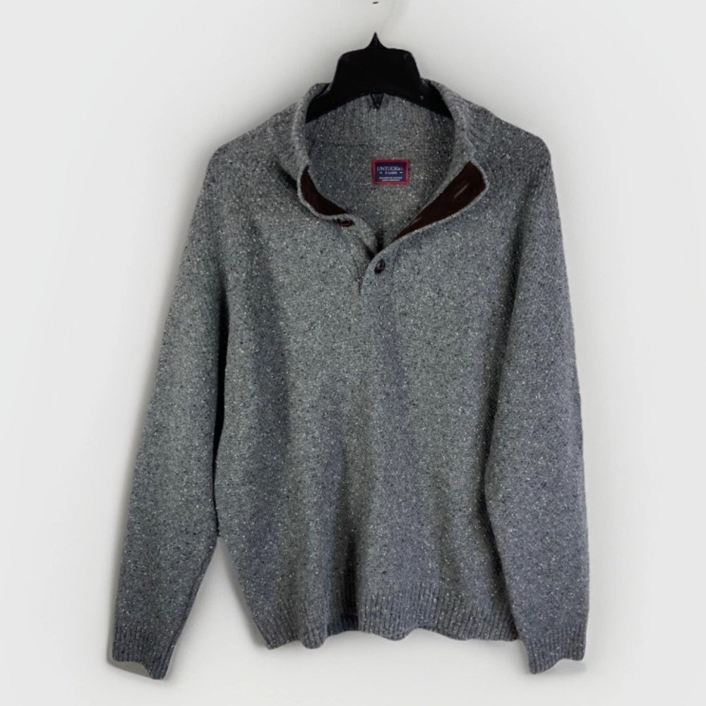 Untuckit Gordonne Sweater Men’s XL Lambswool Mock Neck Thick Old Money Cozy